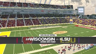 NCAA 14 Revamped  Wisconsin Badgers Vs 13 LSU Tigers Simulation ReliaQuest Bowl [upl. by Biel]