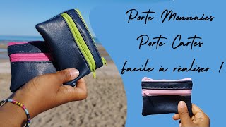 🧵PorteMonnaie amp PorteCartes Double Zip  DIY couture [upl. by Klayman]