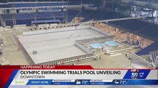 The moments leading up to Wednesdays Olympic Swimming Trials pool unveiling [upl. by Arinay]