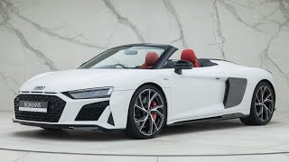 2023 Audi R8 Spyder V10 Performance Quattro Edition  Ibis White  Walkaround amp Interior amp Revs [upl. by Intruoc]