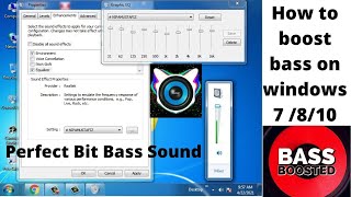 How to enable bass boost in windows 7 [upl. by Tichonn]