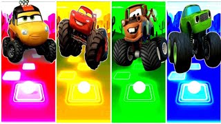 McQueen Monster Yellow Car 🆚 McQueen Red Car 🆚Tow Mater Eater🆚McQueen Green Car Eater 🎶 Who is Best [upl. by Eihcir]