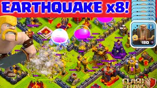 Clash of Clans ♦ EIGHT Earthquake Spells in Titan League ♦ CoC ♦ [upl. by Anirtal]