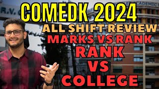 COMEDK 2024  ALL SHIFT REVIEW  MARKS vs RANK vs COLLEGE [upl. by Poppo]