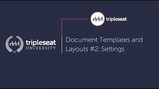 Document Templates and Layouts 2 Settings Level 3  TSU [upl. by Arhaz]