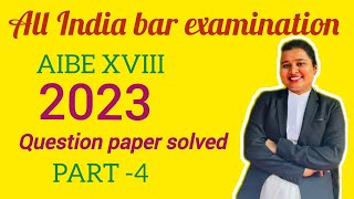 AIBE 2023 question paper solvedAIBE question with answerAIBE19 preparation aibeAIBE19lawAB [upl. by Volin]