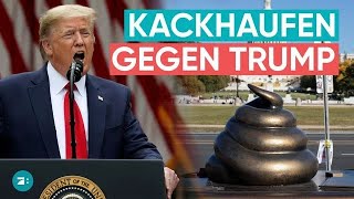 Statue gegen Trump Ein goldener Kackhaufen vorm USKapitol [upl. by Feeney877]