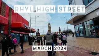 Rhyl Town Centre High Street Walk On Easter Sunday 2024  Denbighshire Wales [upl. by Anenahs]