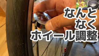 ホイール調整ミニベロロード。ミノウラFT1の3点セットにて。Minivelo wheel align [upl. by Roye]