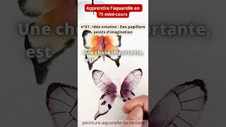 n°61  Idée créative  Des papillons peints dimagination Apprendre laquarelle en 75 minicours [upl. by Nesral178]