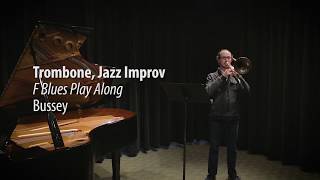 TROMBONE Jazz F Blues Play Along [upl. by Akamahs]