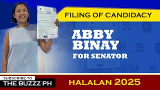 FILING OF CANDIDACY FOR HALALAN 2025  ABBY BINAY [upl. by Ynatirb411]