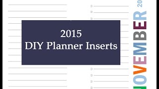 2015 Planner Inserts for Franklin Covey and Filofax [upl. by Nnylidnarb318]