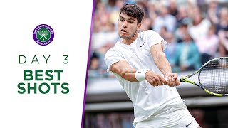 Alcaraz Raducanu and an UNBELIEVABLE diving volley  Best Shots  Day Three  Wimbledon 2024 [upl. by Mada]