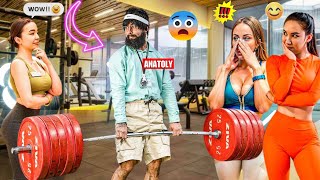 Elite Powerlifter Disguises as Janitor for Ultimate Gym Prank  New Anatoly Gym Prank Video😂😂 [upl. by Fishback444]