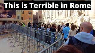 Rome Italy Terrible Walkway to the Trevi Fountain Rome In November 2024 Roma Italia [upl. by Cohette151]