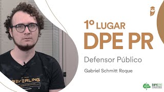 DPE PR batepapo com o aprovado em 1º lugar para Defensor Público Gabriel Schmitt Roque Confira [upl. by Gerta]