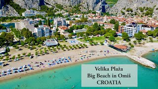 Velika Plaža Big Beach Omiš Croatia  drone view 4K [upl. by Eninahs303]