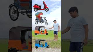 Three wheeler to scooter Rickshaw Toto amp Bicycle  Trending vfx magical video shortsfeed [upl. by Neelram]