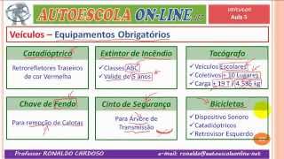 Veículos V  Equipamentos Obrigatórios para Automóveis Motocicletas e Bicicletas [upl. by Katlin398]