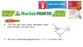 KSSM Matematik Tingkatan 1 Bab 8 garis dan sudut marilah praktis no4 no5 buku teks tingkatan 1 [upl. by Noemis618]