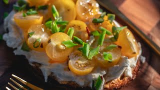 Sourdough Toast with Burrata and Sundried Tomato Pesto  Easy and Delicious Lunch [upl. by Ecnerret]