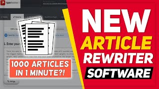 NEW Article Rewriter Software 1000 HQ Articles in 1 Minute Spinner [upl. by Hgieliak]