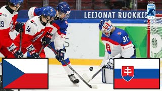 ČESKO VS SLOVENSKO ČTVRTFINÁLE MISTROVSTVÍ SVĚTA U18 2024 [upl. by Atte]