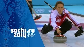 Womens Curling  Round Robin  Russia v USA  Sochi 2014 Winter Olympics [upl. by Brindle]