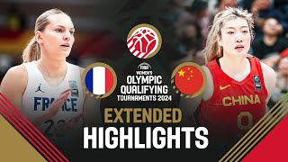 France 🇫🇷 v China 🇨🇳  Extended Highlights  FIBA Womens OQT 2024 [upl. by Ardnaz]