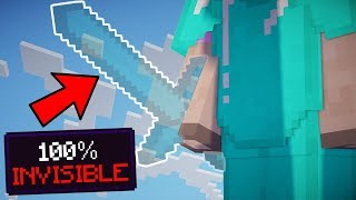 100 INVISIBLE SWORDS IN MINECRAFT [upl. by Arodoeht435]