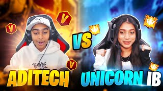 Aditech Vs Unicorn  Intense Battle 🔥  He Got Really Angry After This 😤😡  Free Fire Max [upl. by Noteek]