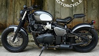 BOBBER TRIUMPH BONNEVILLE 250CC BASIC YAMAHA R25 MOTOR SPORTS ALA KOJAY GARAGE [upl. by Sharpe]