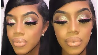 Dramatic glitter Glam X Affordable look [upl. by Anaujal]