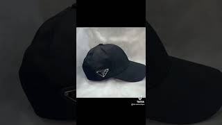 Prada triangle logo corduroy baseball cap [upl. by Aillemac]