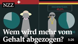 Der grosse Lohnsteuercheck Wem wird mehr vom Gehalt abgezogen Deutschen oder Schweizern [upl. by Dnomar112]