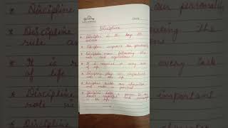 10 Lines On Discipline In English  10 Lines Essay On Discipline  Discipline EssayDiscipline [upl. by Tiebout977]