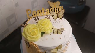 Yellow Rose Cake cakedecorating cake viralvideo viralshorts [upl. by Stefanie]