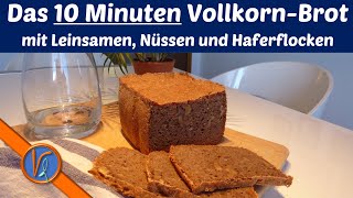 Vollkornbrot einfach selber machen 🍏  mit Sauerteig  in 10 Minuten im Brotbackautomat [upl. by Sillihp]