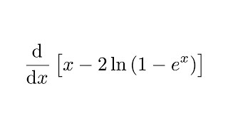 Derivative of x  2ln1ex [upl. by Art]