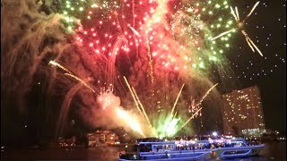 New Year Countdown amp Fireworks 2018 at Asiatique The Riverfront in Bangkok Thailand [upl. by Merc]