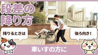 車椅子で段差を降りるときの方法を知って安全に行う｜みんなの介護求人 [upl. by Crawley694]