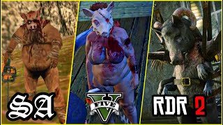 Finding Piggsy in RDR amp GTA Games  The Pig Monster Myth [upl. by Akenet]