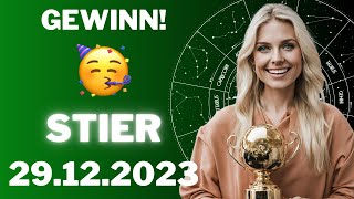 STIER ♉️😊 ES KOMMT❗DER GRÖSSTE GEWINN DEINES LEBENS 🍀🎁 Horoskop  29Dezember 2023 stier tarot [upl. by Armat]