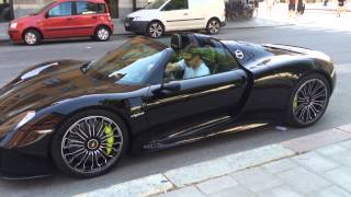 2nd angle Zlatan Ibrahimovic Porsche 918 Spyder in Stockholm [upl. by Irolam]