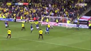 Watford score last second after leicester miss penalty  Almunia double save [upl. by Mahtal]