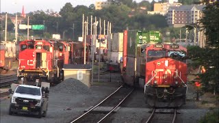 Stack Train CN 121 Building Its Train at Pace Yard  Halifax Nova Scotia [upl. by Dong]