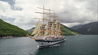 Royal Clipper in the Bay of Kotor  Drone video  FPV [upl. by Izmar]