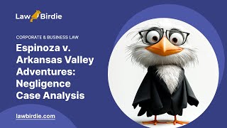 Espinoza v Arkansas Valley Adventures Negligence Case Analysis  Essay Example [upl. by Ynaffital260]