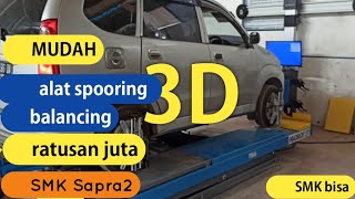 belajar chasis  materi LSP SMK spooring balancing mobil dengan alat terbaru 3 Dimensi wheel aligner [upl. by Isacco]